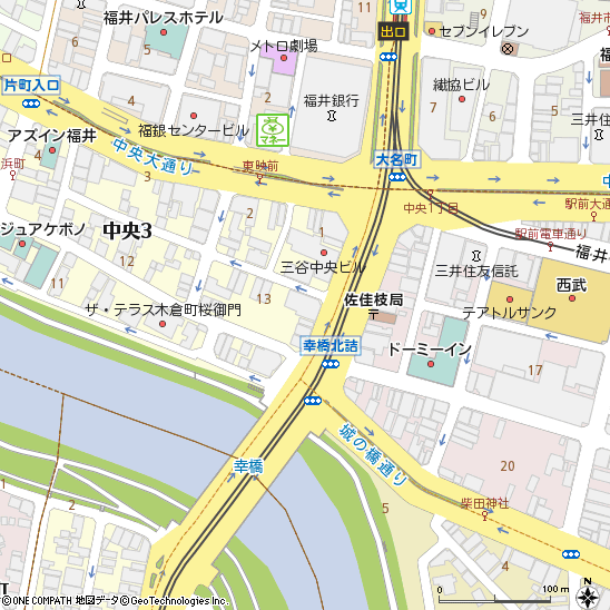 マネープラザ福井付近の地図